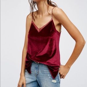 FREE PEOPLE VELVET MERLOT TANK TOP